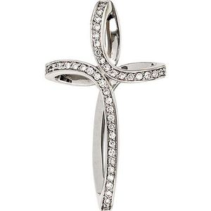 SIGO Anhänger Kreuz 585 Gold Weißgold 40 Diamanten Brillanten Kreuzanhänger Goldkreuz