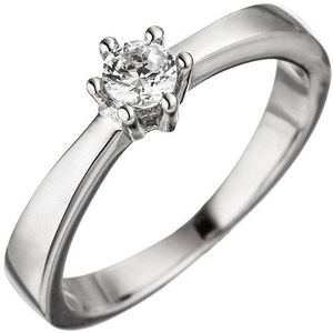 SIGO Damen Ring 925 Sterling Silber 1 Zirkonia Silberring
