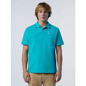 North Sails Collar W Striped In Contrast Korte Mouw Poloshirt