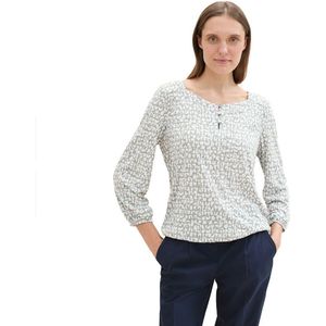 Tom Tailor 1043101 Crincle Alloverprinted T-shirt Met Korte Mouwen