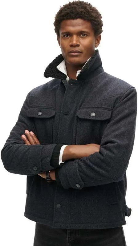 Superdry - Merchant Chore - Wolwerkjas - Ruitprint - Voering van Schapenvacht