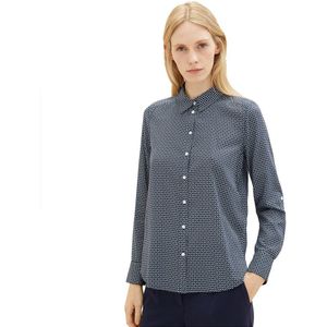 Tom Tailor 1037899 Printed Collar Blouse Blauw 40 Vrouw