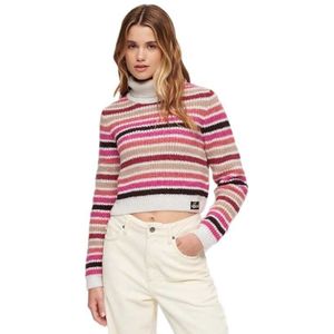Superdry Stripe Crop Roll Neck Sweater Veelkleurig L Vrouw