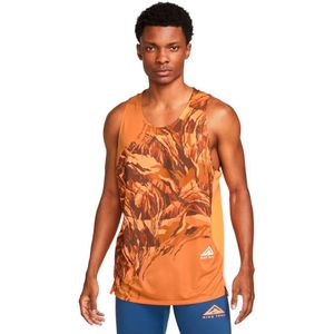 Nike Dri Fit Trail Rise 365 Printed Sleeveless T-shirt Oranje S Man