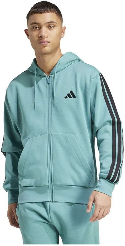 Adidas Essentials 3 Stripes Fleece Sweatshirt Met Rits
