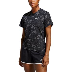 Adidas Own The Run Aop Short Sleeve T-shirt Zwart XS Vrouw