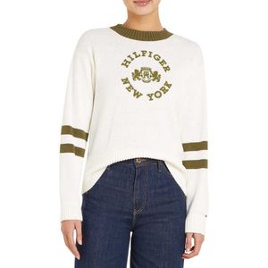 Tommy Hilfiger Varsity Roundall Sweater Beige L Vrouw