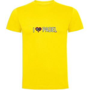 Kruskis I Love Padel Short Sleeve T-shirt Geel L Man