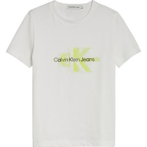 Calvin Klein Jeans Perforated Glow Monogram Short Sleeve T-shirt Wit 10 Years Jongen