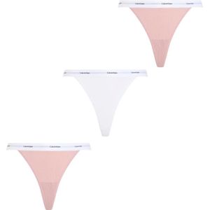 CALVIN KLEIN - String Thong - 3-Pack - Zwart - Katoen