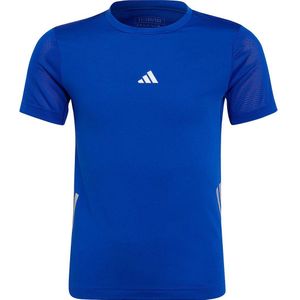 Adidas Run 3s Short Sleeve T-shirt Blauw 11-12 Years Meisje