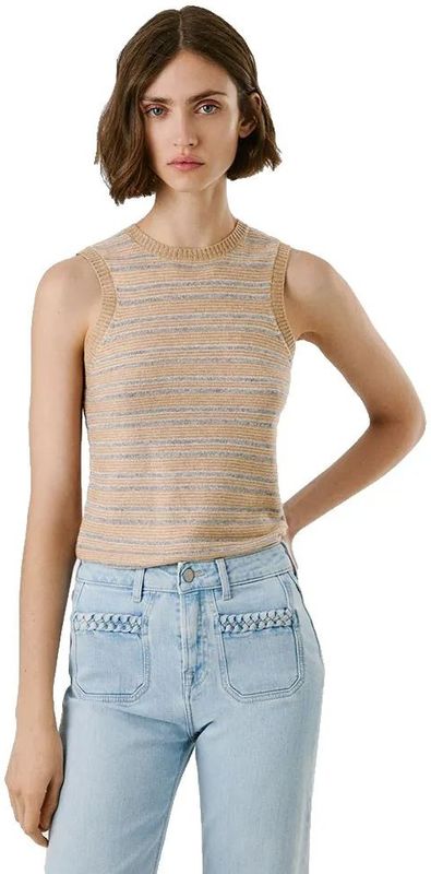 Pepe Jeans - PL7000033 - Top - Beige - Mouwloos - Spaghettibandjes
