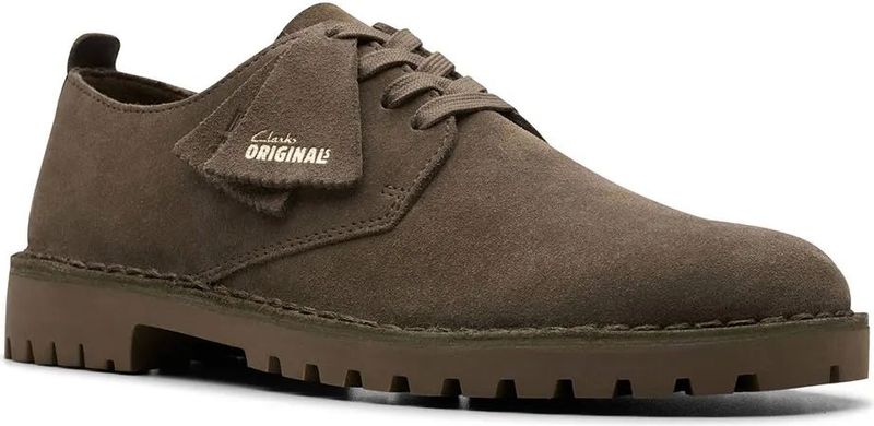 Clarksvoor mannen. 26178198 Desert Rock Lo Mole kaki leren schoenen (39.5), Leer, Plat, Veters, Casual, Groen