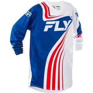 Fly Racing - F 16 - Longsleeve Trui - Rood Wit Blauw - Kind
