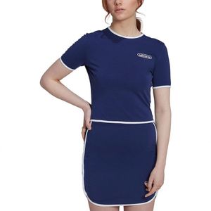 Adidas Originals Crop Binding Details Short Sleeve T-shirt Blauw 36 Vrouw