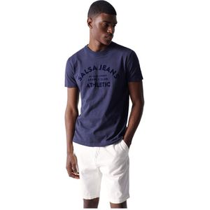 Salsa Jeans Athletic Branding Short Sleeve T-shirt Blauw S Man