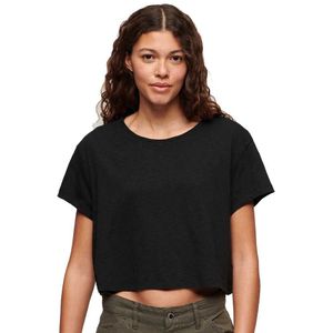 Superdry Slouchy Cropped Short Sleeve T-shirt Zwart L Vrouw