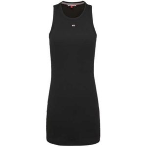 Tommy Jeans Essential Rib Sleeveless Dress Zwart M Vrouw