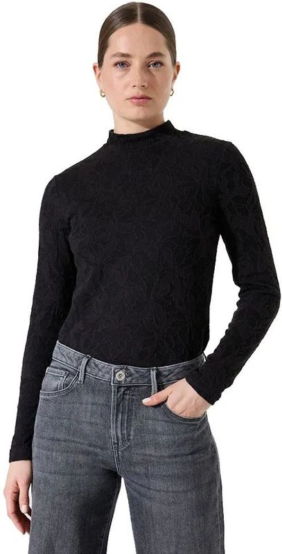 Garcia - Longsleeve - Zwart - Gebloemd - Lange Mouw