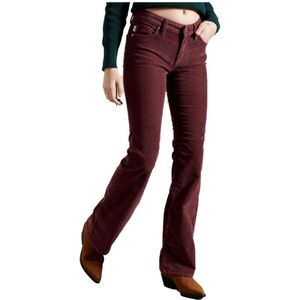 Superdry Mid Rise Slim Cord Flare Jeans Rood 28 / 31 Vrouw