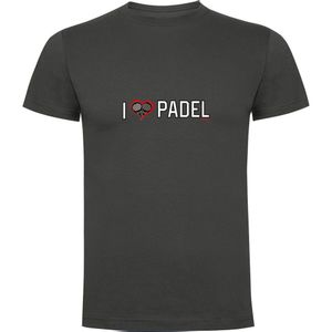 Kruskis I Love Padel Short Sleeve T-shirt Grijs 3XL Man
