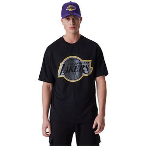 New Era Nba Os Outline Mesh Los Angeles Lakers Short Sleeve T-shirt Zwart XL Man