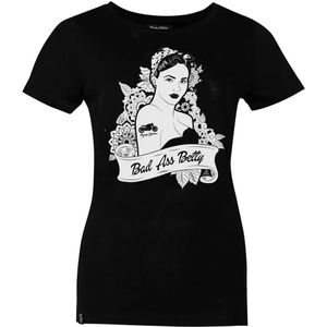 Rusty Stitches Bad Ass Betty T-shirt Met Korte Mouwen