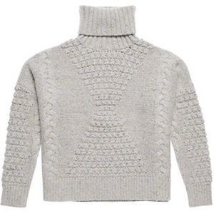 Superdry Chunky Cable Roll Sweater Wit L Vrouw