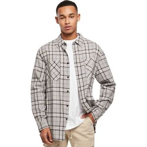 Urban Classics Oversized Check Long Sleeve Shirt Grijs 4XL Man
