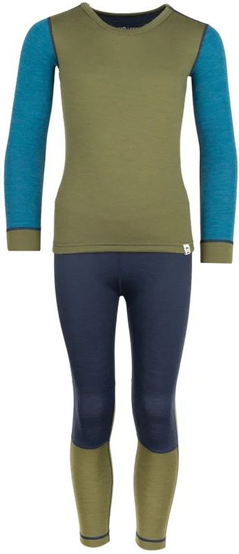 Trollkids - Merino Baselayer Set II - Merino-ondergoed - Olijfgroen