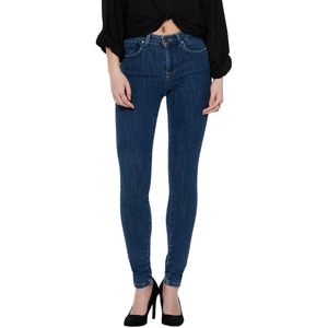 Only Power Life Mid Waist Push Up Skinny Rea3224 Jeans Blauw XL / 32 Vrouw