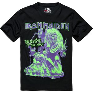 Brandit Iron Maiden Number Of The Beast I Short Sleeve T-shirt Paars XL Man