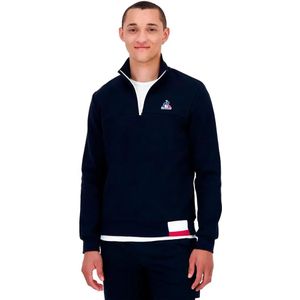 Le Coq Sportif - Tricolore - Sweatshirt - Blauw - Met Halve Rits