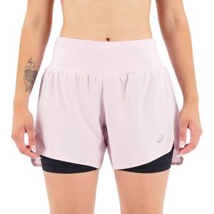 Asics Road 5.5´´ 2 In 1 Shorts Wit S Vrouw