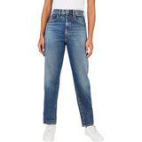 Pepe Jeans - Rachel - Damesjeans - Medium Blauw - Hoge Taille - Taps Toelopende Pijp