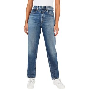 Pepe Jeans - Rachel - Damesjeans - Medium Blauw - Hoge Taille - Taps Toelopende Pijp
