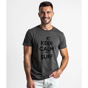 Kruskis Surf Keep Calm And Surf T-shirt Met Korte Mouwen