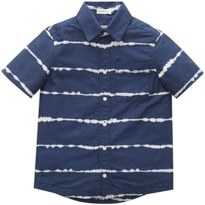 Tom Tailor 1031817 Batik Short Sleeve Shirt Blauw 92-98 cm Jongen