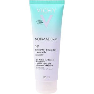 Vichy 3-in-1 Normaderm Scrub+reinigingsmiddel+masker 125ml