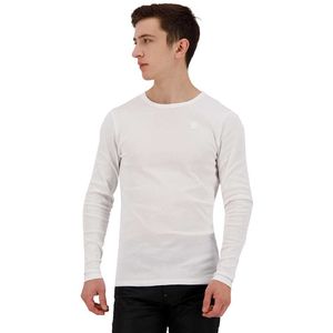 G-star Base Ribbed Neck Premium 1 By 1 Long Sleeve T-shirt Wit 2XL Man