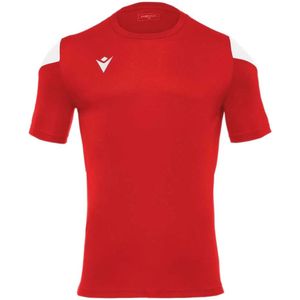 Macron - Polis Shirt - Korte Mouw - Rood/Wit - Kinderen