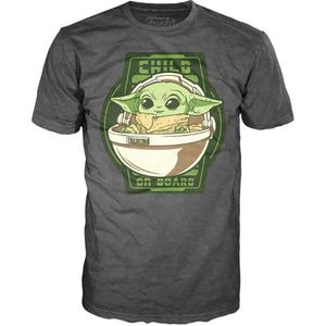 Funko Yoda The Child On Board Mandalorian Star Wars Short Sleeve T-shirt Grijs S Man