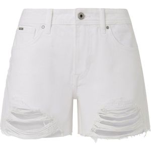 Pepe Jeans Relaxed Mw Fit Denim Shorts Wit 30 Vrouw