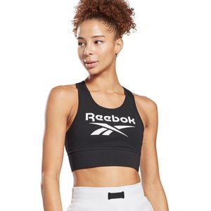 Reebok Identity Big Logo Light Support Sports Bra Zwart XS Vrouw
