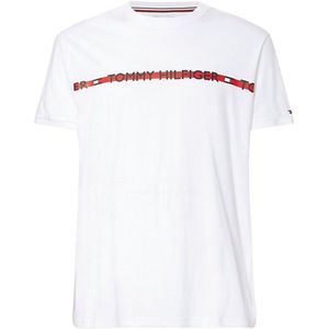 Tommy Hilfiger Logo Stripe T-shirt Wit XL Man