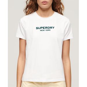 Superdry Sport Luxe Graphic Fitted Short Sleeve T-shirt Wit L Vrouw