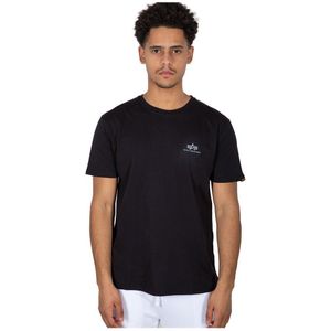 Alpha Industries Backprint Reflective Print Short Sleeve T-shirt Zwart XS Man