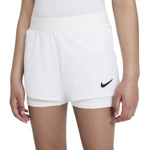 Nike Court Victory Sportbroek - Maat S  - Meisjes - wit - zwart
