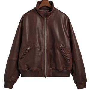 Gant 7006360 Leather Jacket Bruin S Man
