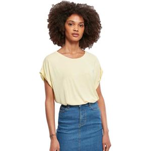 Urban Classics Modal Extended Shoulder Short Sleeve T-shirt Geel 5XL Vrouw